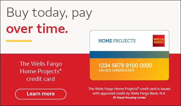 Wells Fargo Home Projects credit card financing banner